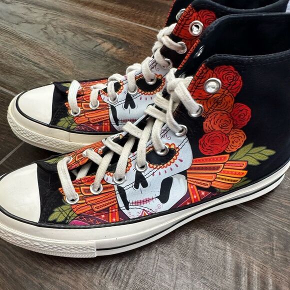 Converse Chuck 70 High Dia De Los Muertos Day Of The Dead 173112C M-8.5 W 10.5 - Picture 3 of 8